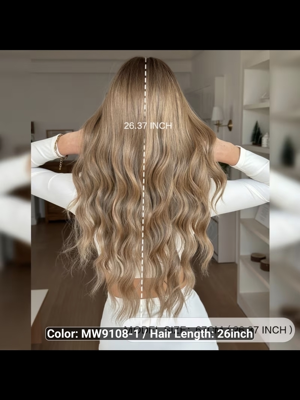 Light Brown Mixed Color 26" Women's Wig Hair Wavy